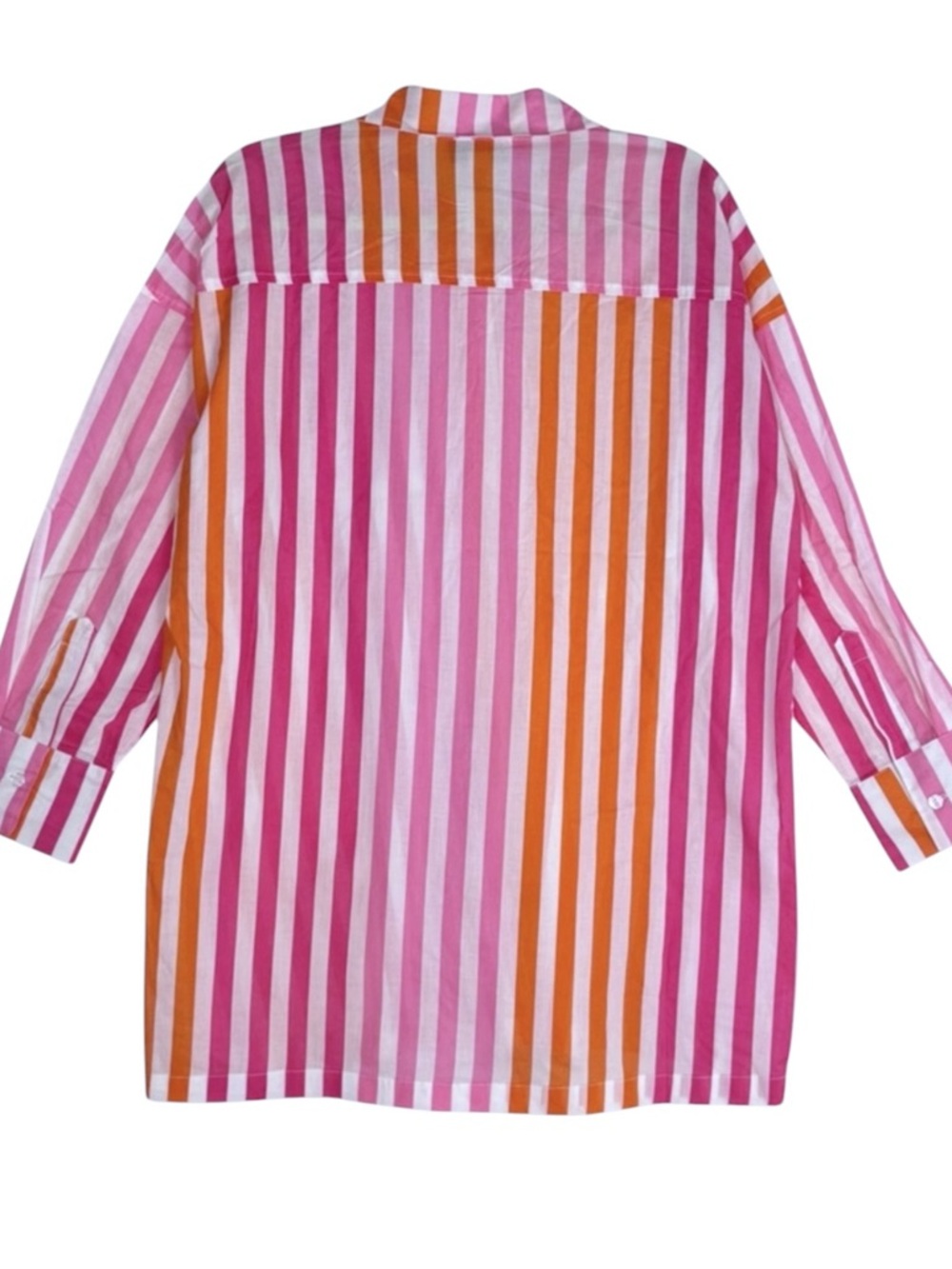 Beach Riot Alexa Sunset Stripes Oversized Cotton Button Front Shirt Cover Up - Picture 5 of 13